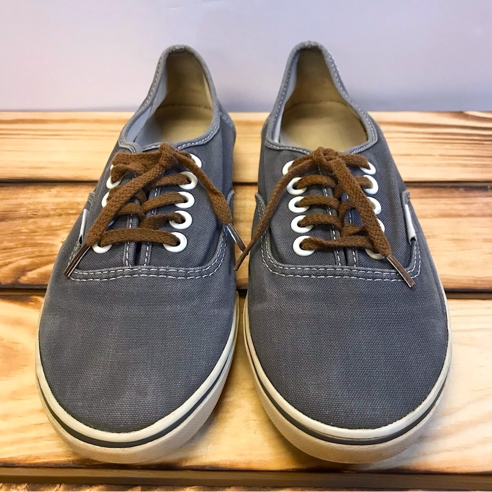Vintage Vans Authentic Washed Canvas Lace-Up Shoes Gray Size 7